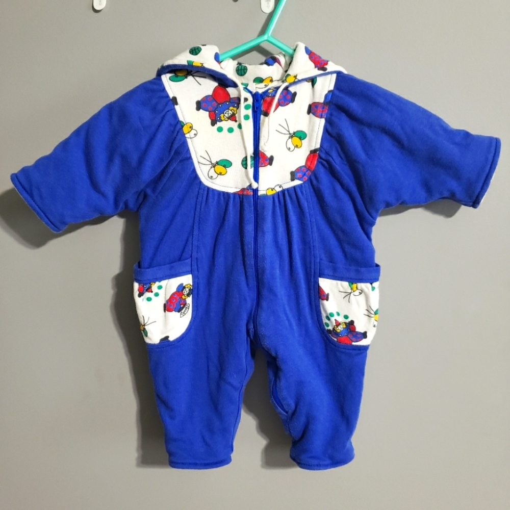 Vintage baby zip up warm suit Colimacon brand size 3 months